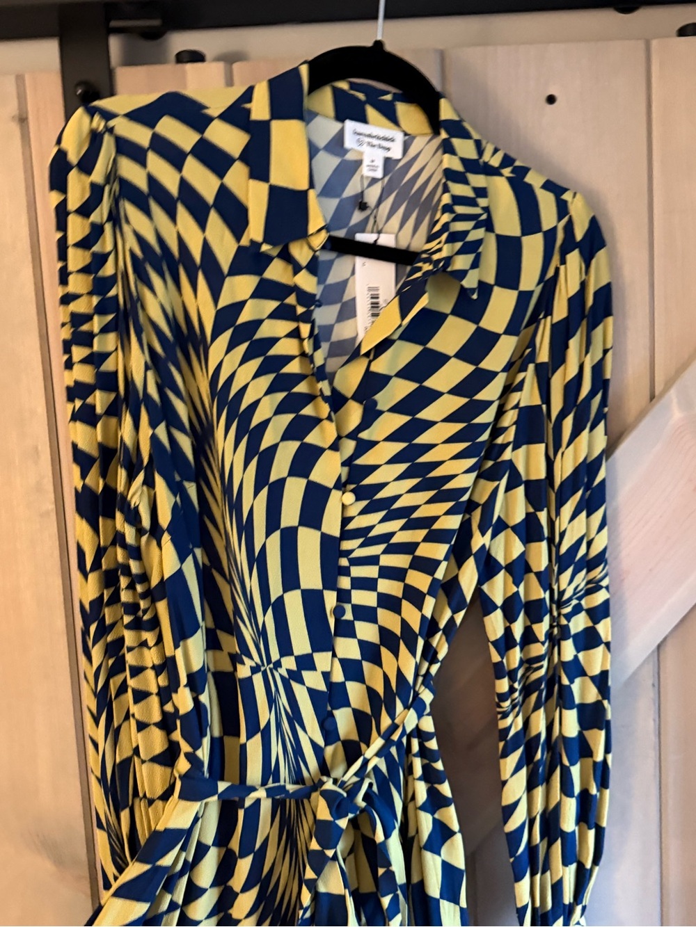 Karen Britchick The Drop Geometric Midi Shirt Dress with Tie Waist - Picture 6 of 9